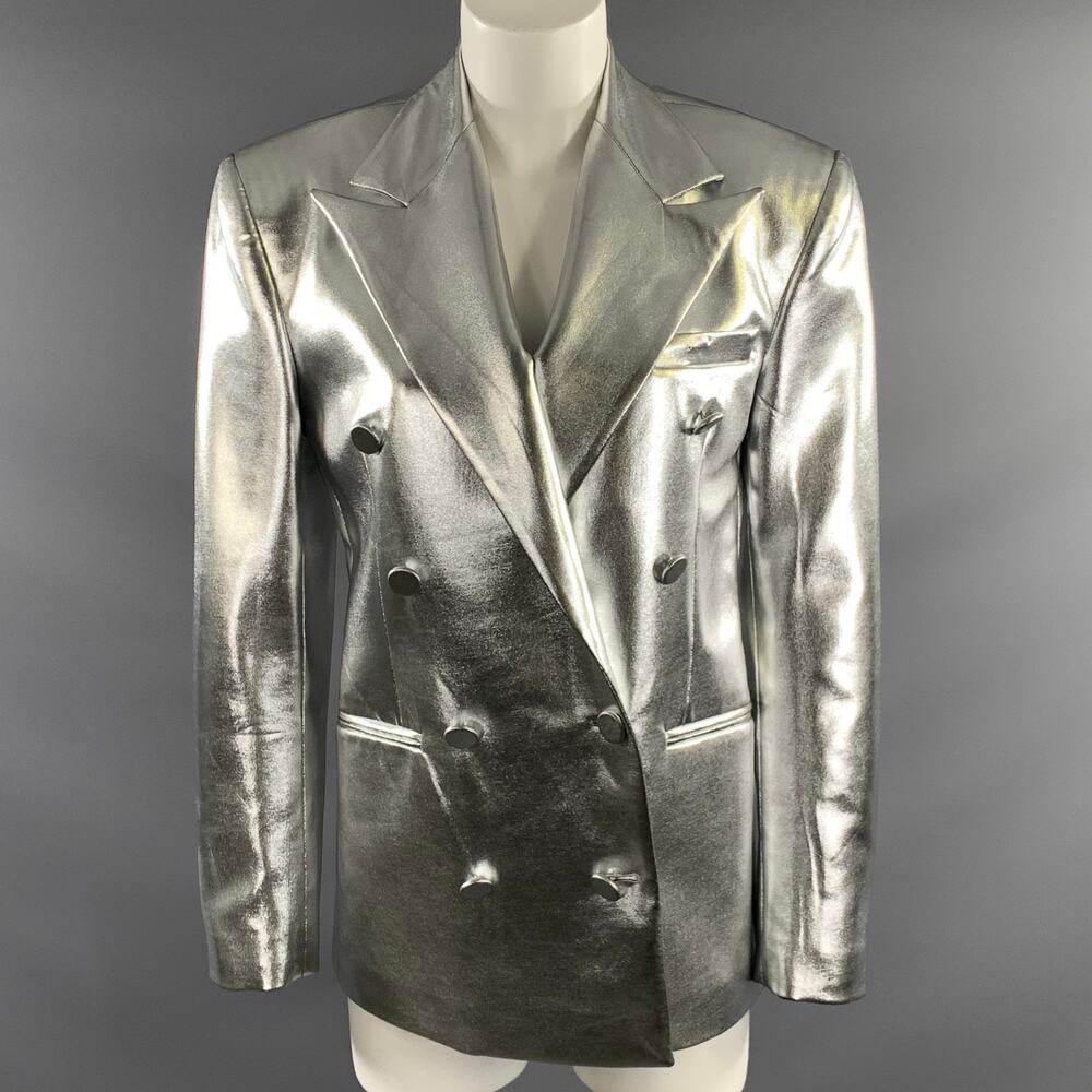 GIUSEPPE DI MORABITO Size XS Silver Polyester Spandex Jacket Blazer
